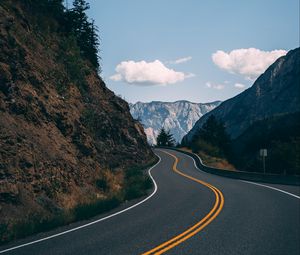 Preview wallpaper road, mountains, asphalt, landscape