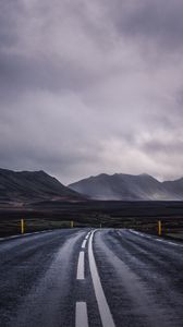 Preview wallpaper road, mountains, clouds, valley, nature