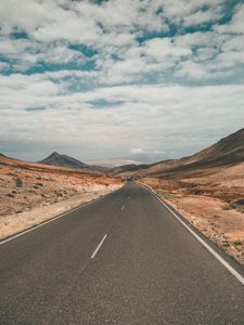 Preview wallpaper road, mountains, desert, landscape, nature