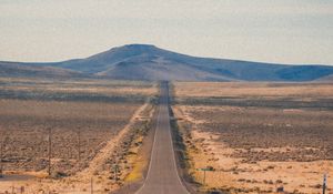 Preview wallpaper road, mountains, distance, marking, sky