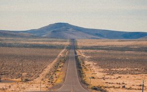 Preview wallpaper road, mountains, distance, marking, sky