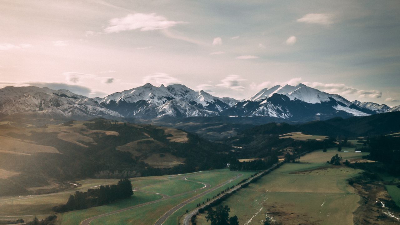 Wallpaper road, mountains, hills, snowy, landscape