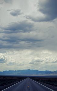 Preview wallpaper road, mountains, horizon, asphalt, marking