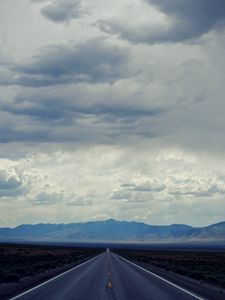 Preview wallpaper road, mountains, horizon, asphalt, marking