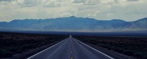 Preview wallpaper road, mountains, horizon, asphalt, marking