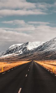 Preview wallpaper road, mountains, iceland, marking, asphalt