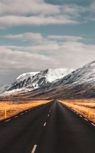Preview wallpaper road, mountains, iceland, marking, asphalt