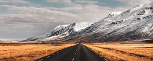 Preview wallpaper road, mountains, iceland, marking, asphalt