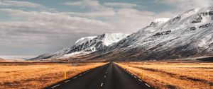 Preview wallpaper road, mountains, iceland, marking, asphalt