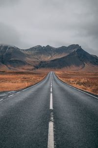 Preview wallpaper road, mountains, marking, iceland