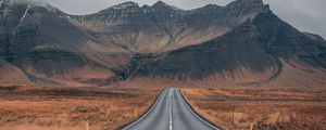 Preview wallpaper road, mountains, marking, iceland