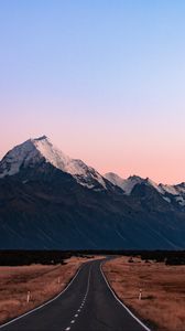 Preview wallpaper road, mountains, peaks, marking