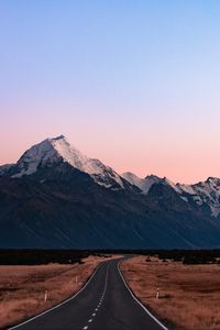 Preview wallpaper road, mountains, peaks, marking