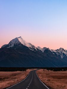 Preview wallpaper road, mountains, peaks, marking