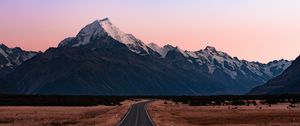 Preview wallpaper road, mountains, peaks, marking