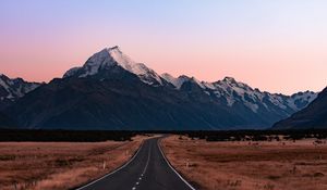 Preview wallpaper road, mountains, peaks, marking