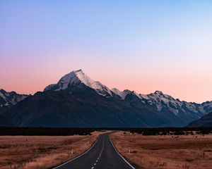 Preview wallpaper road, mountains, peaks, marking