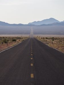 Preview wallpaper road, mountains, plain, nature