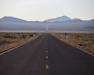 Preview wallpaper road, mountains, plain, nature