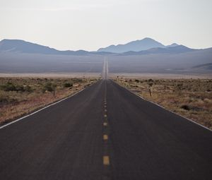 Preview wallpaper road, mountains, plain, nature