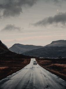 Preview wallpaper road, mountains, ride, hilly, landscape