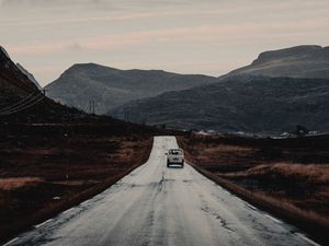 Preview wallpaper road, mountains, ride, hilly, landscape