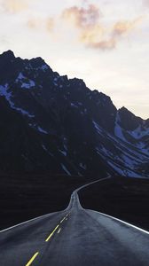 Preview wallpaper road, mountains, twilight, nature