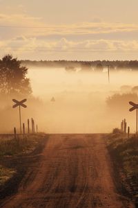 Preview wallpaper road, moving, fog, signs