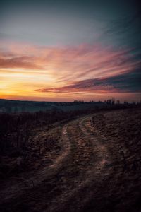 Preview wallpaper road, nature, twilight, sunset, landscape