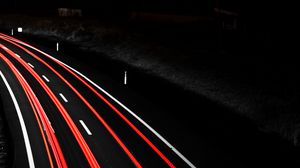 Preview wallpaper road, neon, lights, dark