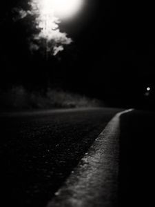 Preview wallpaper road, night, asphalt, light