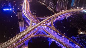 Preview wallpaper road, night, city, light