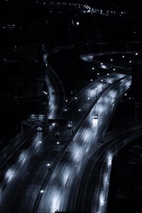 Preview wallpaper road, night city, movement, gray, night