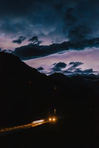 Preview wallpaper road, night, dark, headlights, light