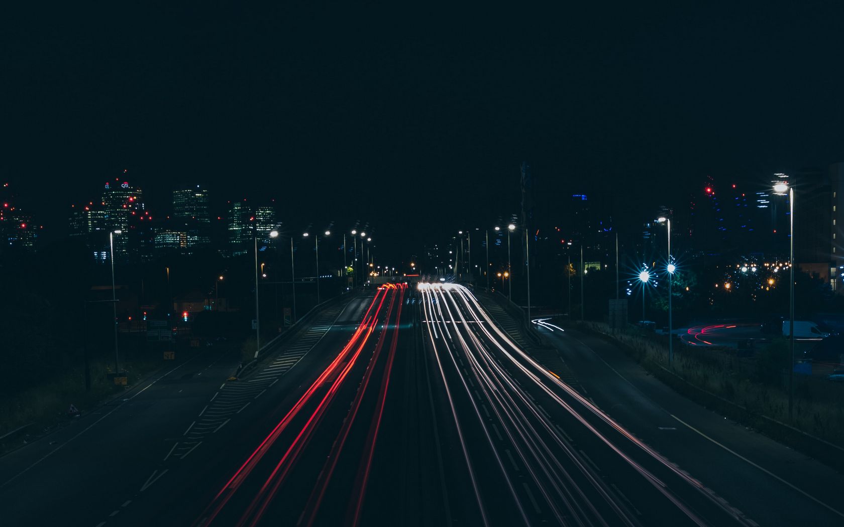 1680x1050 Wallpaper road, night, light, london, united kingdom