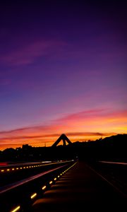 Preview wallpaper road, night, markings, sky