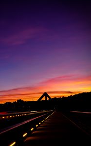 Preview wallpaper road, night, markings, sky