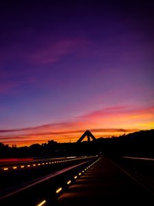 Preview wallpaper road, night, markings, sky
