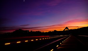 Preview wallpaper road, night, markings, sky