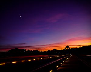 Preview wallpaper road, night, markings, sky
