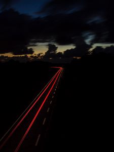 Preview wallpaper road, night, turn, sky