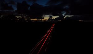 Preview wallpaper road, night, turn, sky
