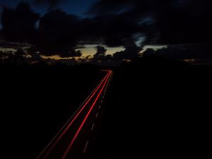 Preview wallpaper road, night, turn, sky
