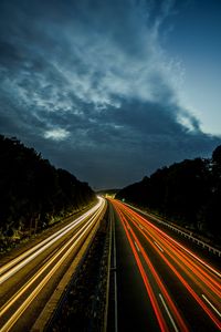 Preview wallpaper road, night, turn, traffic, light