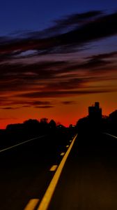 Preview wallpaper road, path, horizon, clouds, sunset