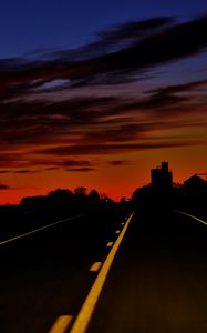 Preview wallpaper road, path, horizon, clouds, sunset