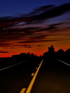 Preview wallpaper road, path, horizon, clouds, sunset