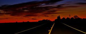 Preview wallpaper road, path, horizon, clouds, sunset