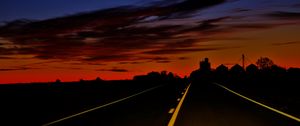 Preview wallpaper road, path, horizon, clouds, sunset