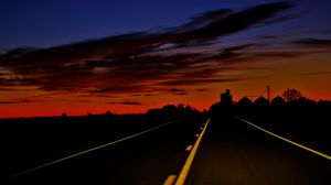 Preview wallpaper road, path, horizon, clouds, sunset